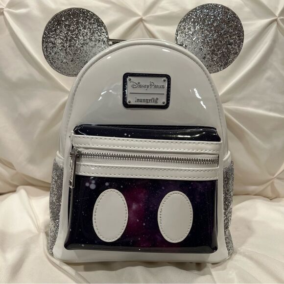 Loungefly Disney Space Mountain Mickey Mouse Main Attraction Backpack & Ears NWT - Picture 3 of 14